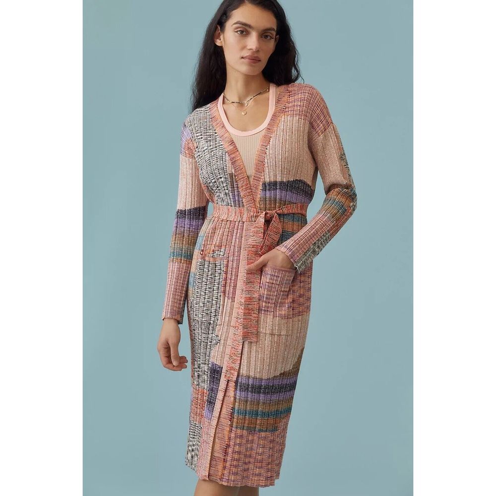 Anthropologie Patchwork Cardigan Sweater - Picture 2 of 8